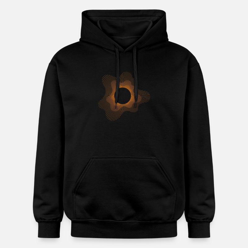 Solar Eclipse Geometric Design - Gildan Unisex Softstyle® Midweight Hoodie - black