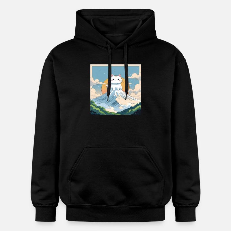 Chaton Fuji - Sweat à capuche Softstyle® Gildan Unisexe - noir