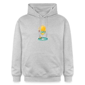 Summer Cocktail Vibes – Tropical Drink with Sun Il - Gildan Unisex Softstyle® Midweight Hoodie - light heather grey - Front - Liana (172cm) & Jaron (178cm)