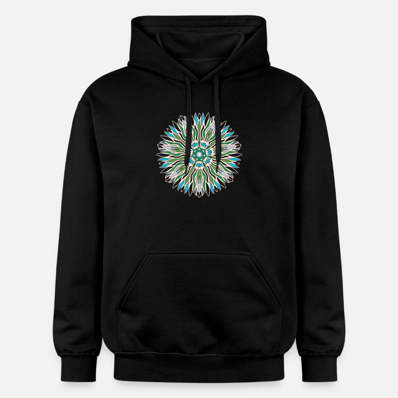 Mandala de la mer - Sweat à capuche Softstyle® Gildan Unisexe - noir