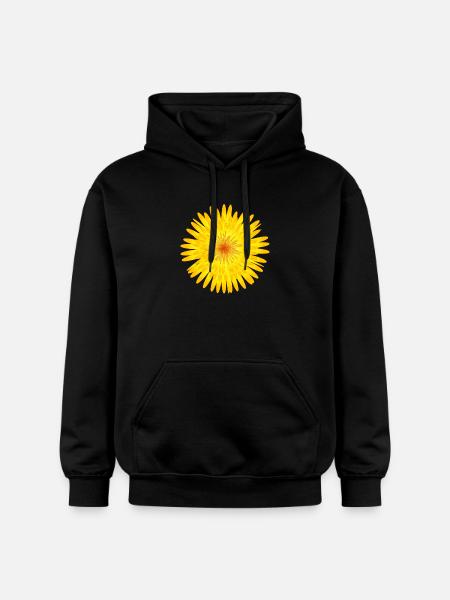 Yellow Dandelion Blossom Summer Motif - Gildan Unisex Softstyle® Midweight Hoodie - black