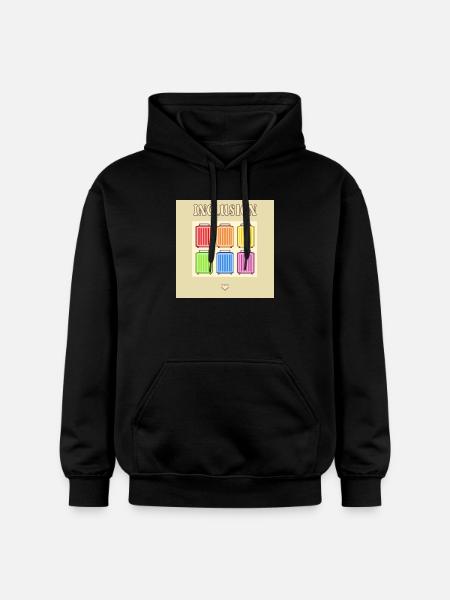 Inclusion Diversit Pride Fiert Suitcase - Gildan Unisex Softstyle® Midweight Hoodie - black