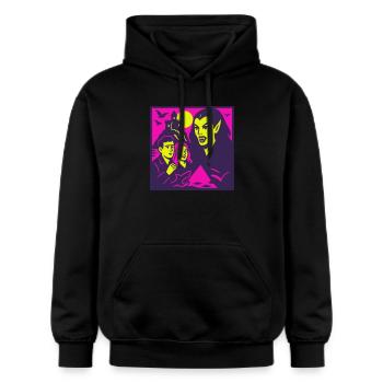 Horreur Nostalgie - Sweat à capuche Softstyle® Gildan Unisexe - noir - Devant - Marisol (170cm) & Nik (191cm)