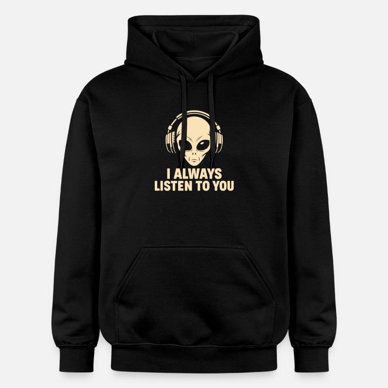 extraterrestre avec des écouteurs - Sweat à capuche Softstyle® Gildan Unisexe - noir