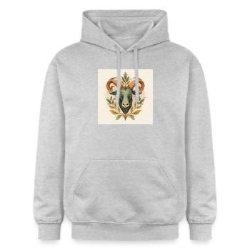 Tête de Taureau - Sweat à capuche Softstyle® Gildan Unisexe - gris clair chiné - Devant - Liana (172cm) & Jaron (178cm)