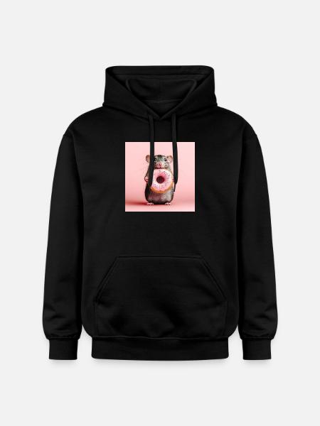 Süße Maus mit buntem Donut - Gildan Unisex Softstyle® Midweight Hoodie - Schwarz