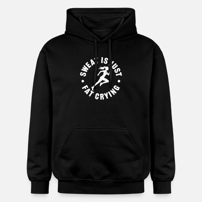 Sweat_is_just_fat_crying_V2 - Sweat à capuche Softstyle® Gildan Unisexe - noir