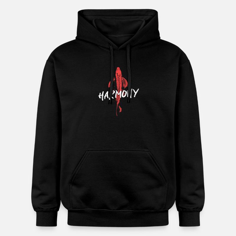 Koi Fish Harmonie Énergétique - Sweat à capuche Softstyle® Gildan Unisexe - noir