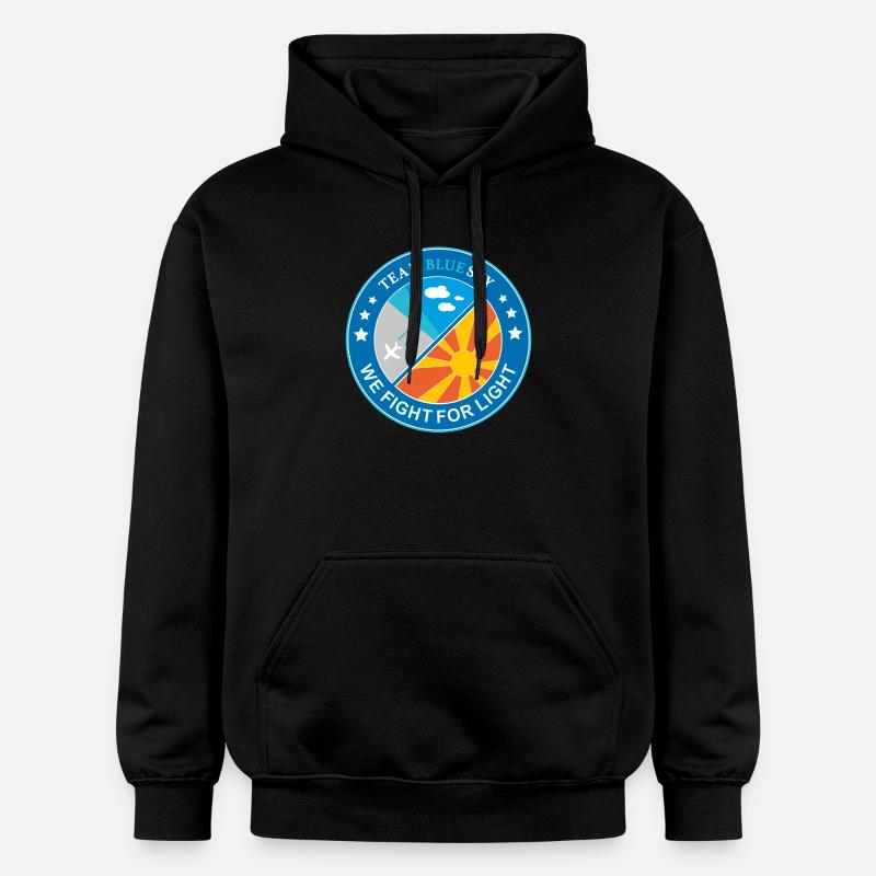 Lichtkrieger Abzeichen Sommer Sonne blauer Himmel - Gildan Unisex Softstyle® Midweight Hoodie - Schwarz
