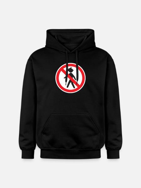 Werewolf Prohibition Sign – Hu Signage - Gildan Unisex Softstyle® Midweight Hoodie - black
