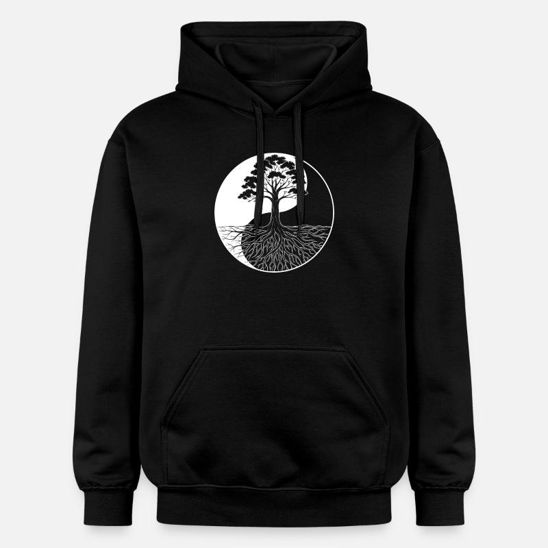 Yin und Yang Lebensbaum Design - Gildan Unisex Softstyle® Midweight Hoodie - Schwarz
