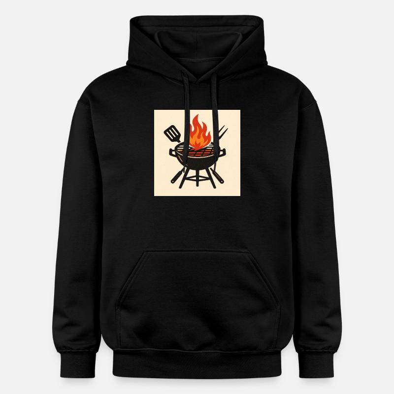 Soirée barbecue enflammée - Sweat à capuche Softstyle® Gildan Unisexe - noir