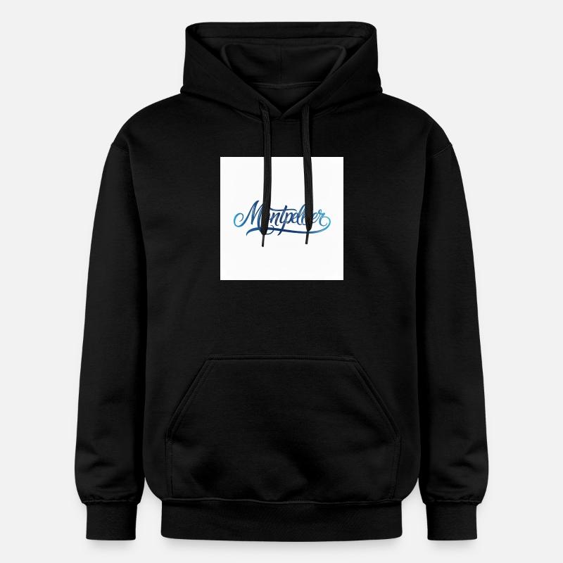 Lettrage à la main de Montpellier - Sweat à capuche Softstyle® Gildan Unisexe - noir