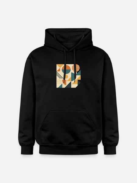Geometrische Farbkacheln Muster - Gildan Unisex Softstyle® Midweight Hoodie - Schwarz