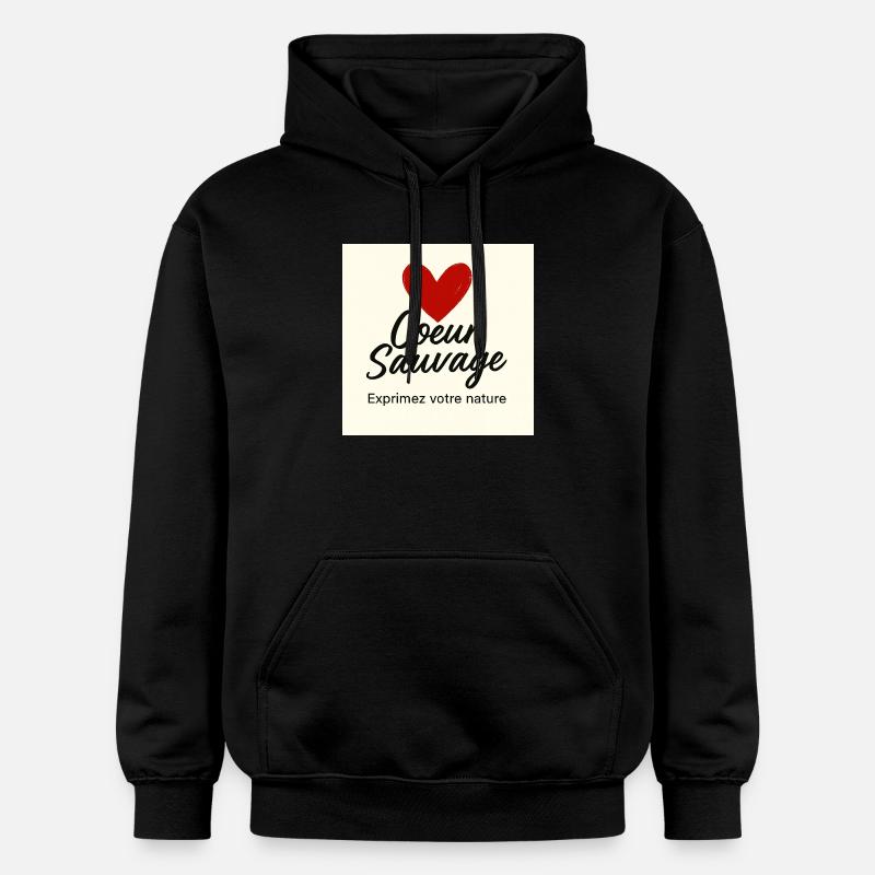 Cœur Sauvage: Expression Libre - Sweat à capuche Softstyle® Gildan Unisexe - noir