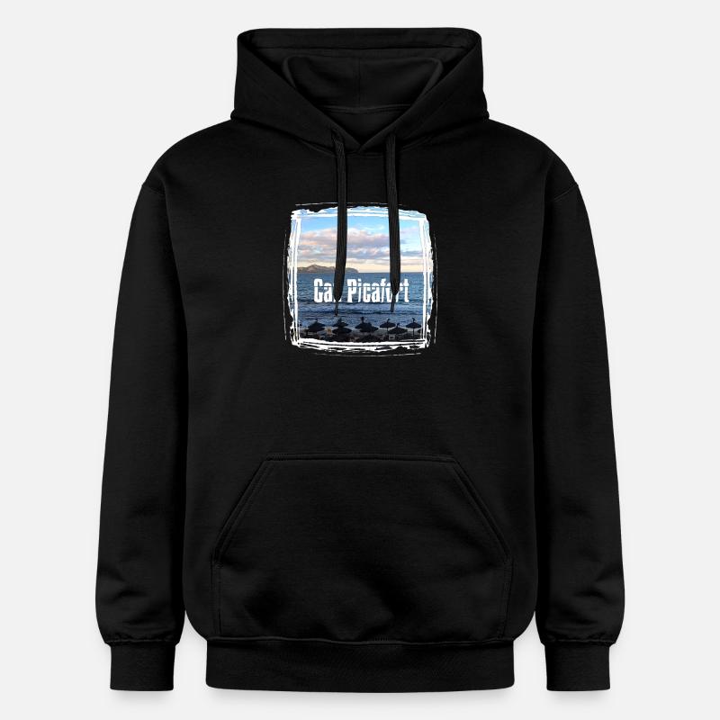 Can Picafort Beach Imprimer - Sweat à capuche Softstyle® Gildan Unisexe - noir