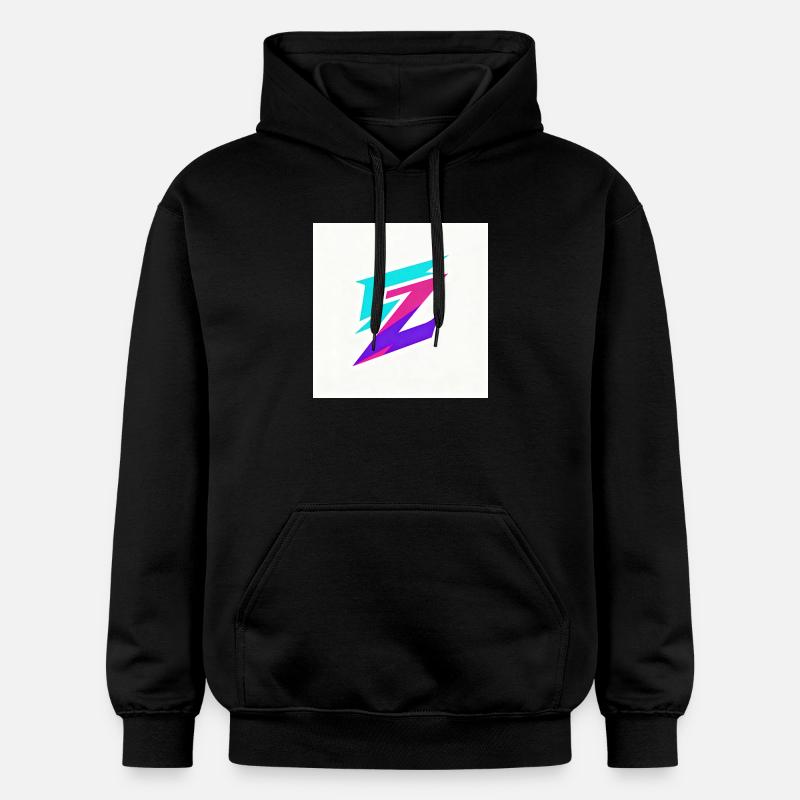 ZickZack Neon Gradient Logo - Gildan Unisex Softstyle® Midweight Hoodie - Schwarz