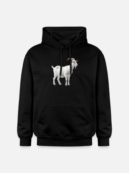 White Mountain Goat Portrait - Gildan Unisex Softstyle® Midweight Hoodie - black