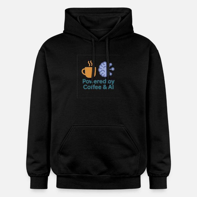 Conception de puissance Coffee AI - Sweat à capuche Softstyle® Gildan Unisexe - noir