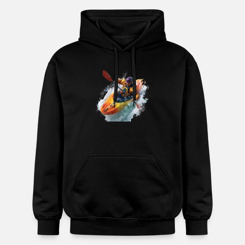Aventure en kayak d’eau vive - Sweat à capuche Softstyle® Gildan Unisexe - noir