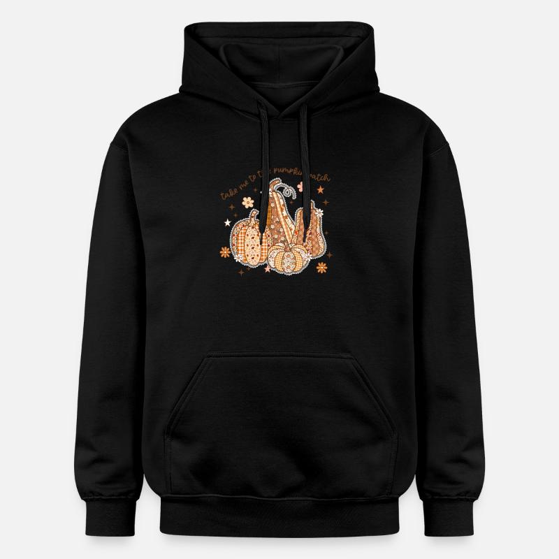 Patchwork Pumpkin Patch - Gildan Unisex Softstyle® Midweight Hoodie - black