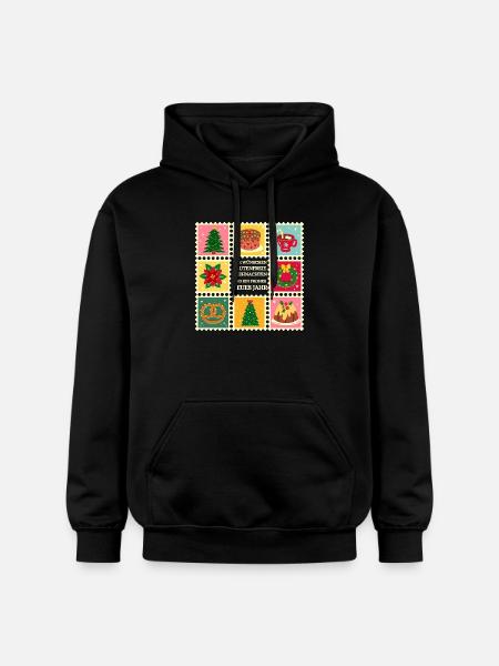 Gluten-Free Christmas Patterns - Gildan Unisex Softstyle® Midweight Hoodie - black