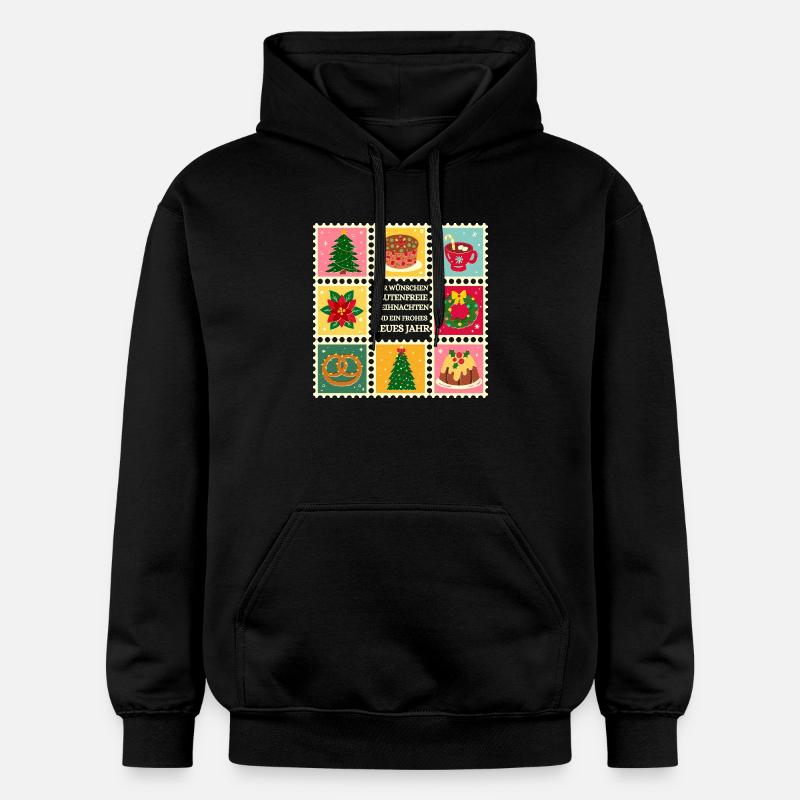 Motifs de Noël sans gluten - Sweat à capuche Softstyle® Gildan Unisexe - noir