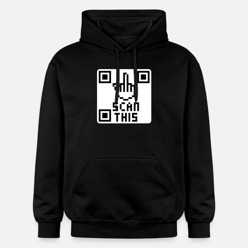 QRcode doigt d'honneur - Sweat à capuche Softstyle® Gildan Unisexe - noir