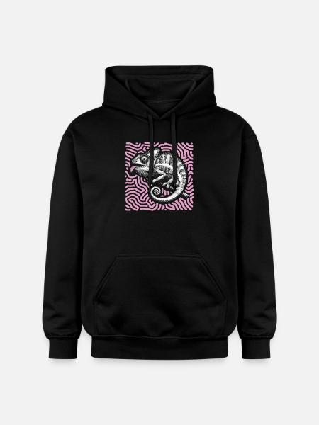 Chamäleon Pastell Stammeskunst - Gildan Unisex Softstyle® Midweight Hoodie - Schwarz