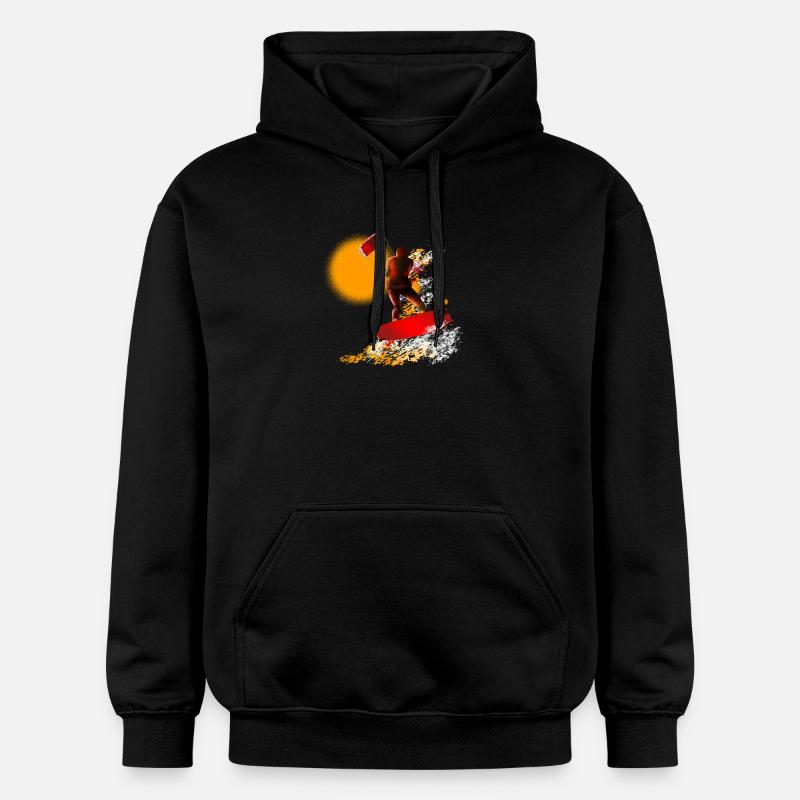 Kite Surfer Farbexplosion Print - Gildan Unisex Softstyle® Midweight Hoodie - Schwarz