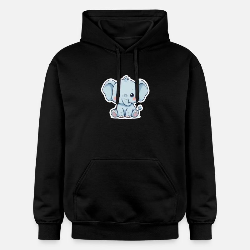 Autocollant éléphant bébé bleu - Sweat à capuche Softstyle® Gildan Unisexe - noir