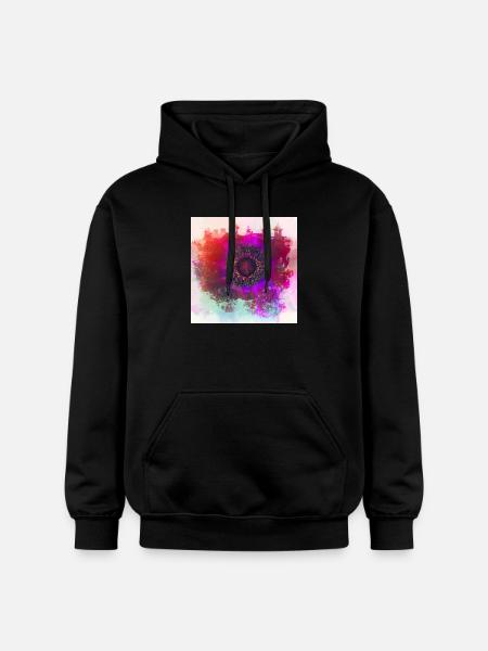 Abstract poppy - Gildan Unisex Softstyle® Midweight Hoodie - black