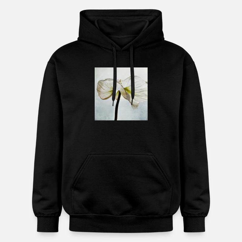 Fleur de pavot blanc - Sweat à capuche Softstyle® Gildan Unisexe - noir