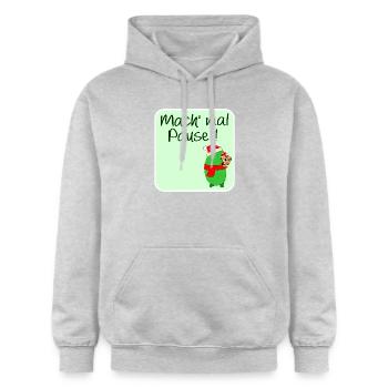 WEIHNACHTSPAUSE GEWÜRZGURKE WEIHNACHTSMANN - Gildan Unisex Softstyle® Midweight Hoodie - Hellgrau meliert - Vorne - Liana (172cm) & Jaron (178cm)