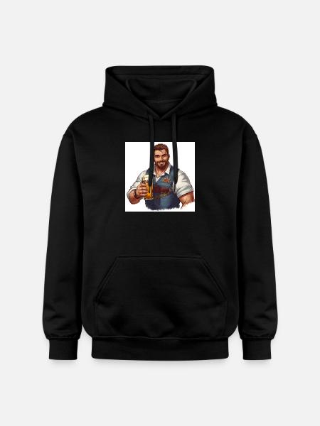 Bierheld im Trachtenlook - Gildan Unisex Softstyle® Midweight Hoodie - Schwarz