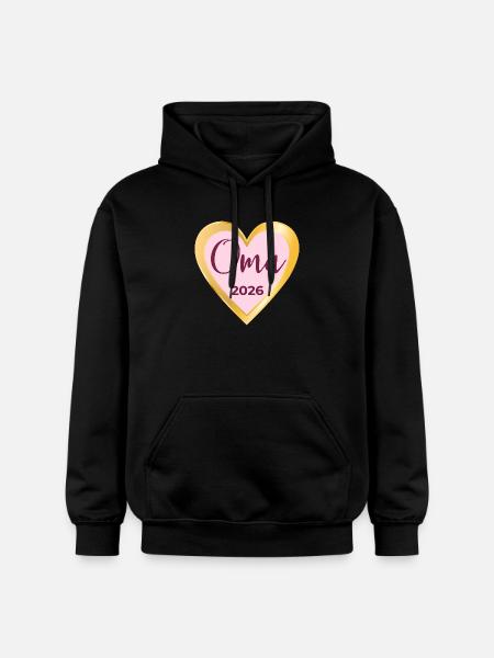 HEART GRANNY 2026 PREGNANCY ANNOUNCE - Gildan Unisex Softstyle® Midweight Hoodie - black