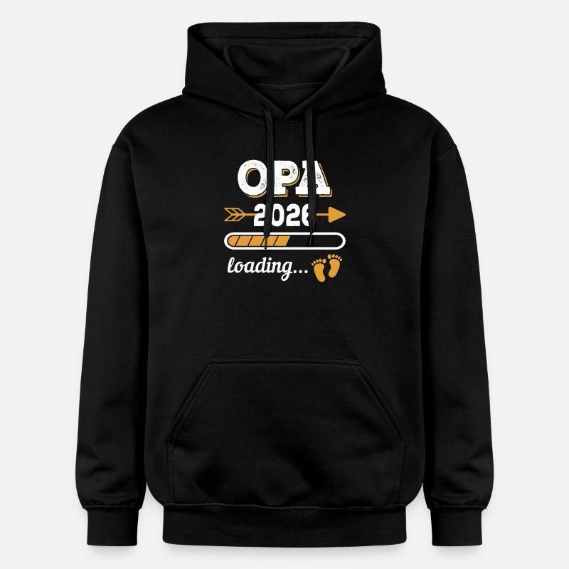 Opa 2026 Loading Zukünftiger Großvater Geschenk - Gildan Unisex Softstyle® Midweight Hoodie - Schwarz