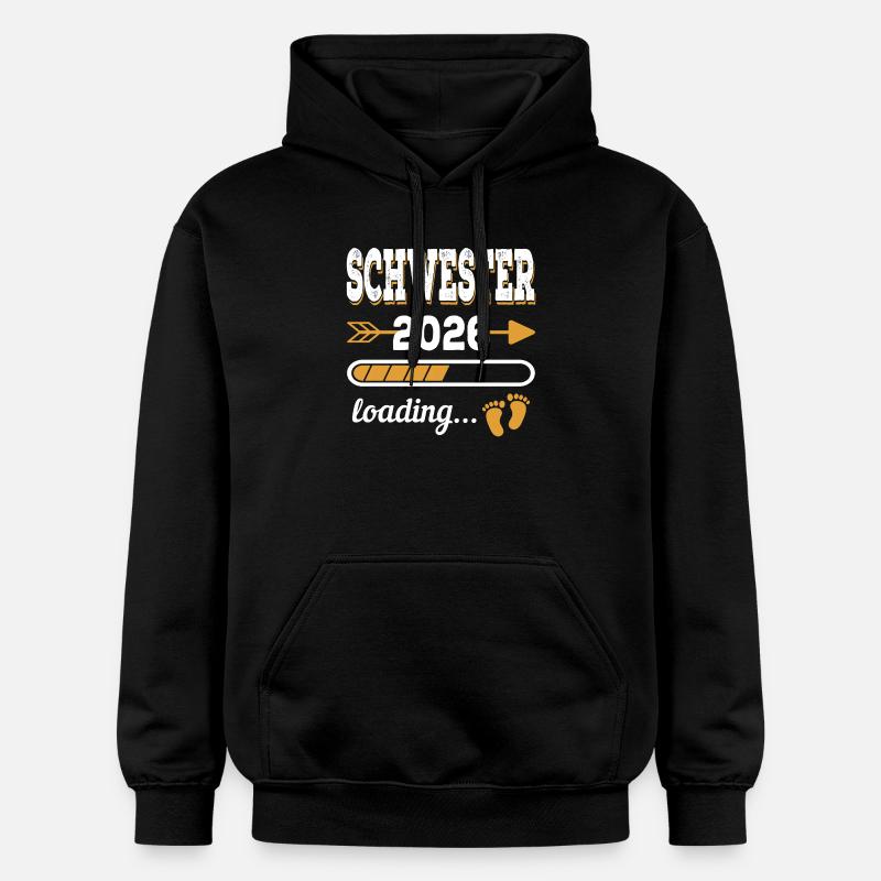 Schwester 2026 Loading große Schwester Geschenk - Gildan Unisex Softstyle® Midweight Hoodie - Schwarz