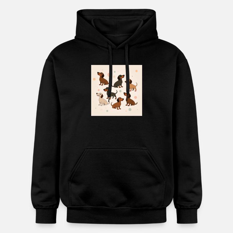 Paradis des teckels - Sweat à capuche Softstyle® Gildan Unisexe - noir