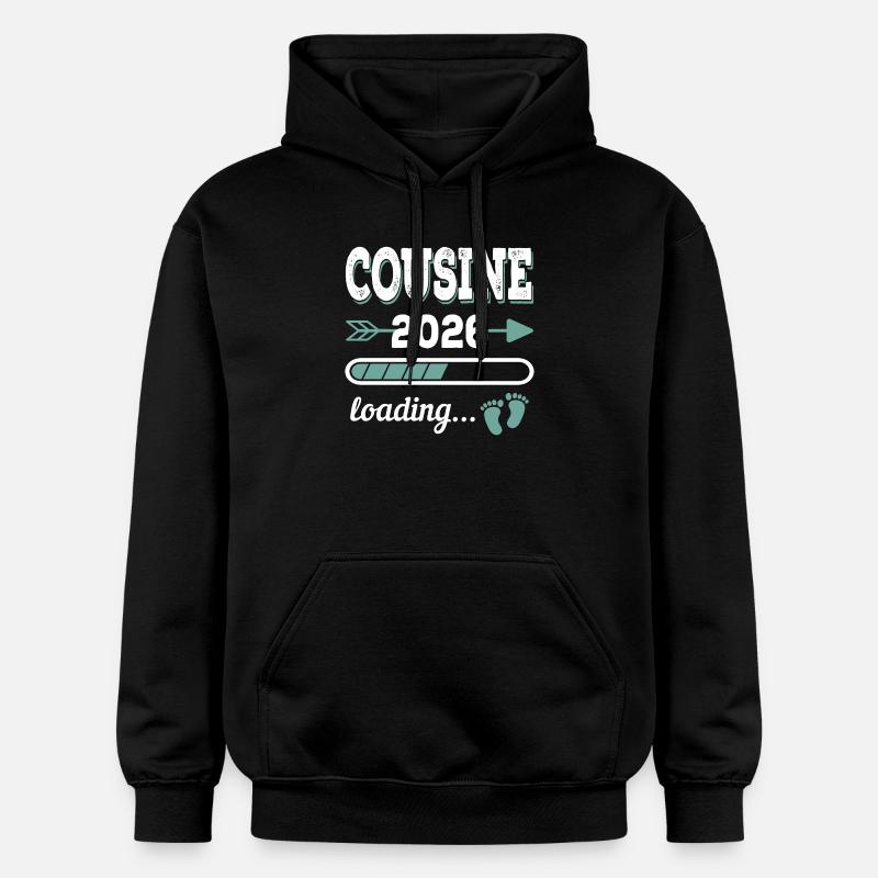 Cousin 2026 Loading Big Cousin - Gildan Unisex Softstyle® Midweight Hoodie - black