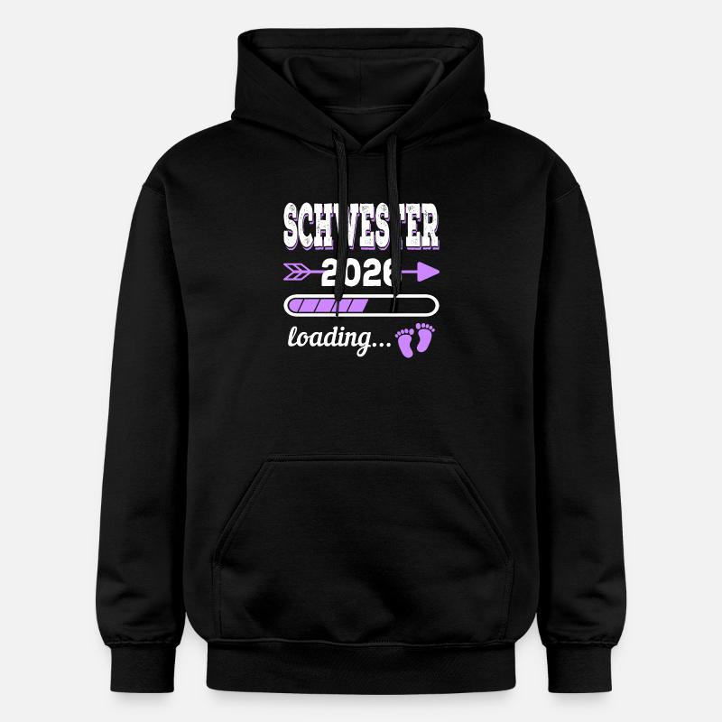 Sister 2026 Loading Idée de cadeau de naissance - Sweat à capuche Softstyle® Gildan Unisexe - noir