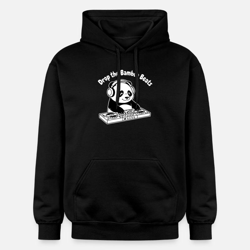 Bamboo Beats Panda DJ - Sweat à capuche Softstyle® Gildan Unisexe - noir