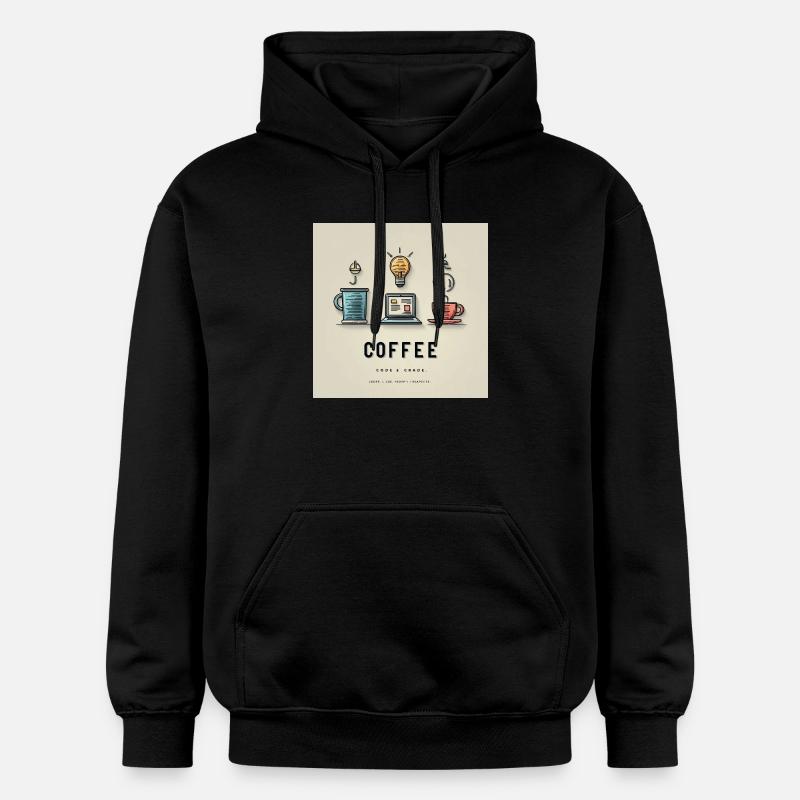Coffee Code Design - Gildan Unisex Softstyle® Midweight Hoodie - black