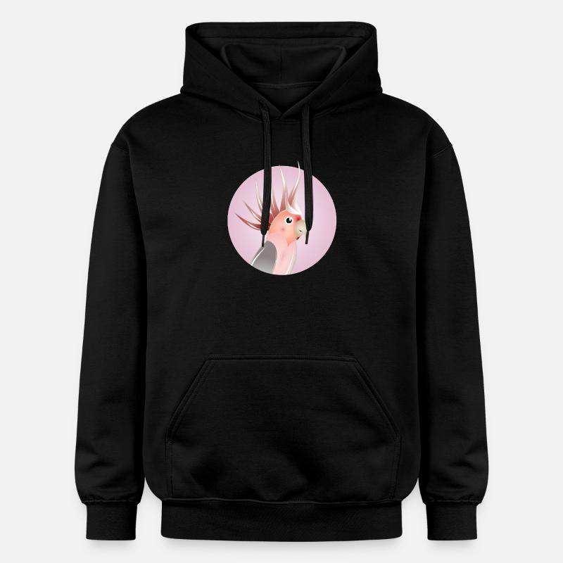 Cacatoès élégant en cercle pastel - Sweat à capuche Softstyle® Gildan Unisexe - noir