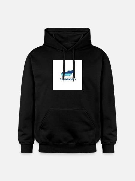 Bodensee Landschaftslogo Seeufer - Gildan Unisex Softstyle® Midweight Hoodie - Schwarz