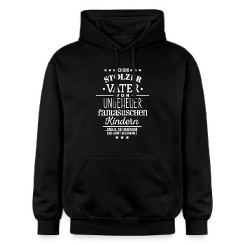 Stolzer Vater Weihnachtsgeschenk Geburtstag Papa - Gildan Unisex Softstyle® Midweight Hoodie - Schwarz - Vorne - Marisol (170cm) & Nik (191cm)