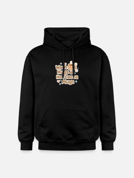 Warm Hugs Cocoa Mug - Gildan Unisex Softstyle® Midweight Hoodie - black