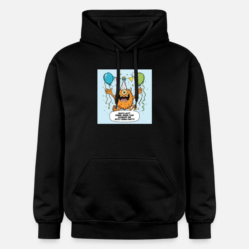 Party Monster mit Einäugigem Jubel - Gildan Unisex Softstyle® Midweight Hoodie - Schwarz