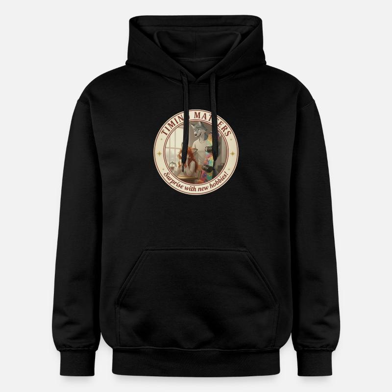 Le timing de Fursona compte - Sweat à capuche Softstyle® Gildan Unisexe - noir