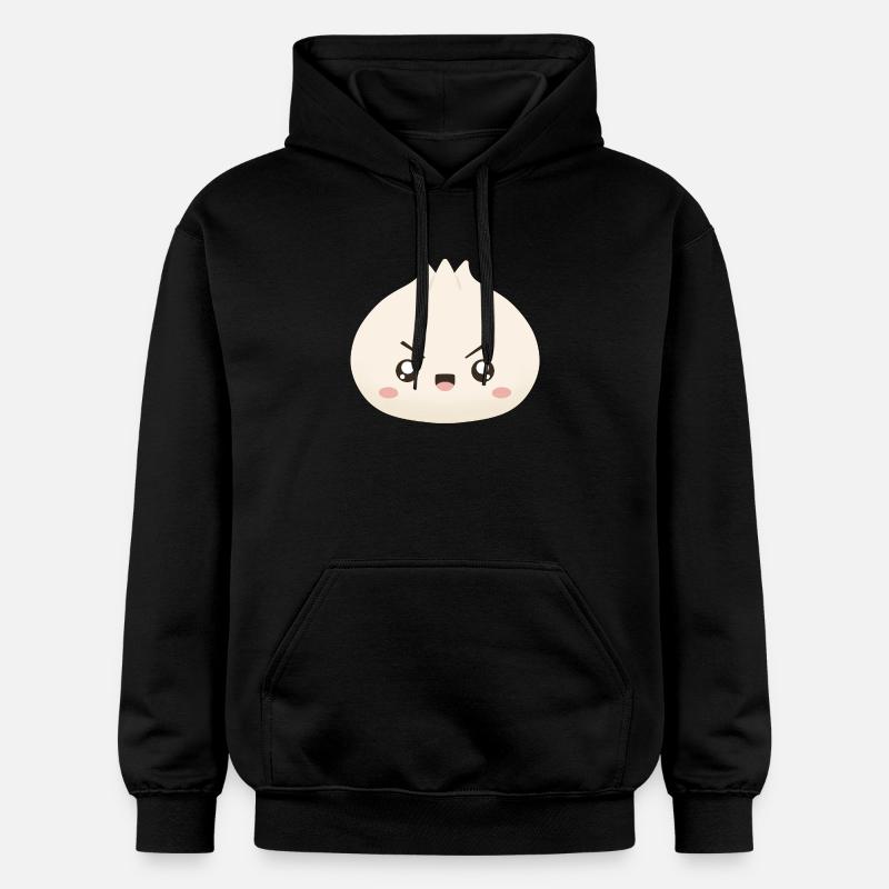 Mascotte mignonne de Grumpy Dumpling - Sweat à capuche Softstyle® Gildan Unisexe - noir